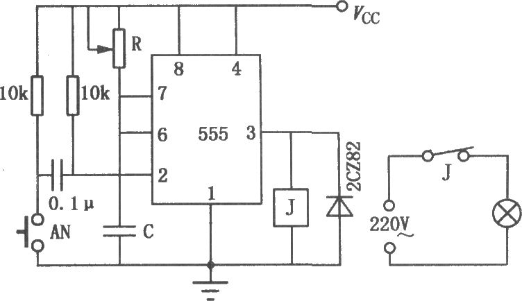 555组成的印相定时电路