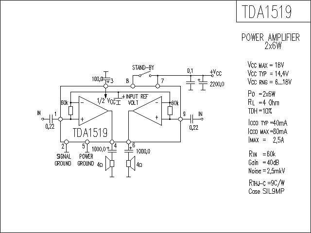 TDA1519功放电路