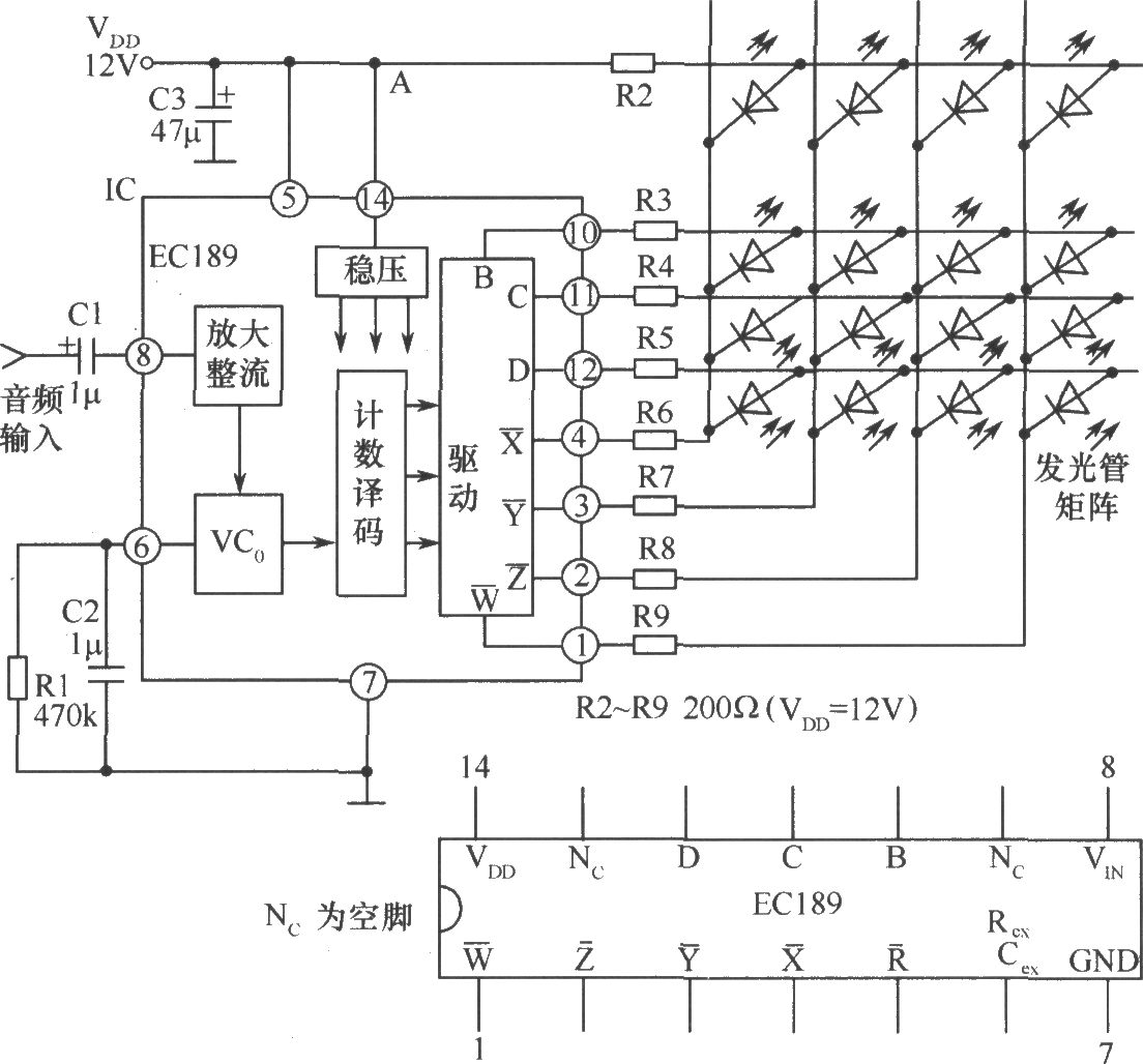 ECl89的内电路框图及典型应用电路