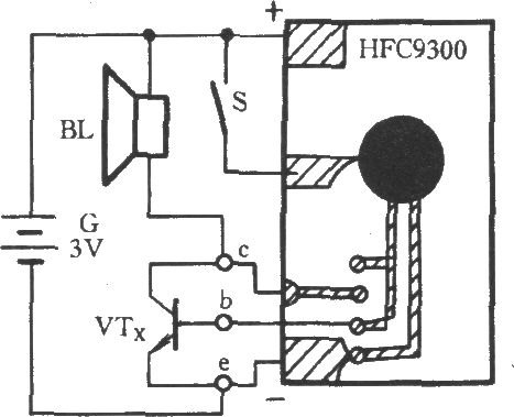 三極管工作性能速測(cè)電路