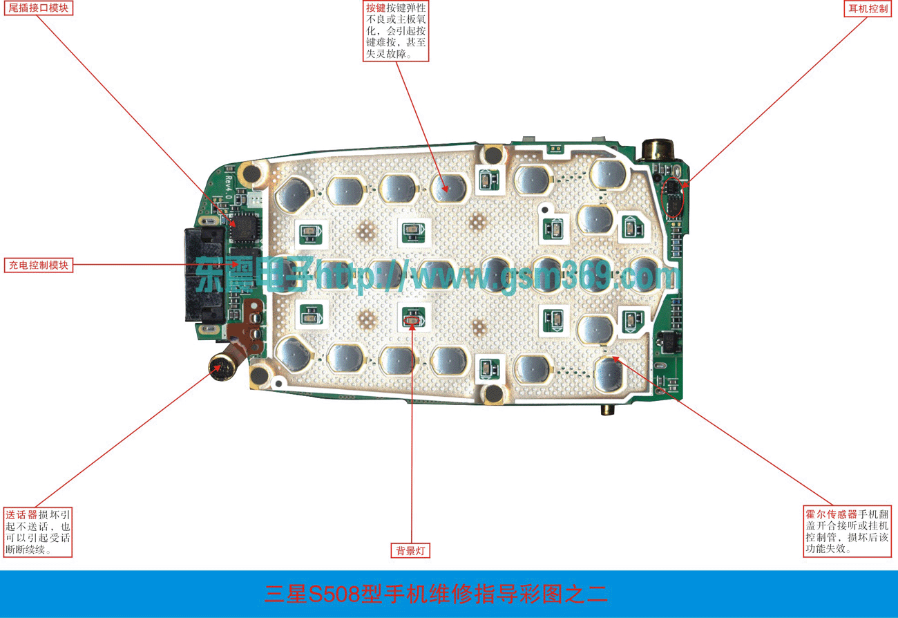 三星s500/s508手機(jī)維修實物圖（二）