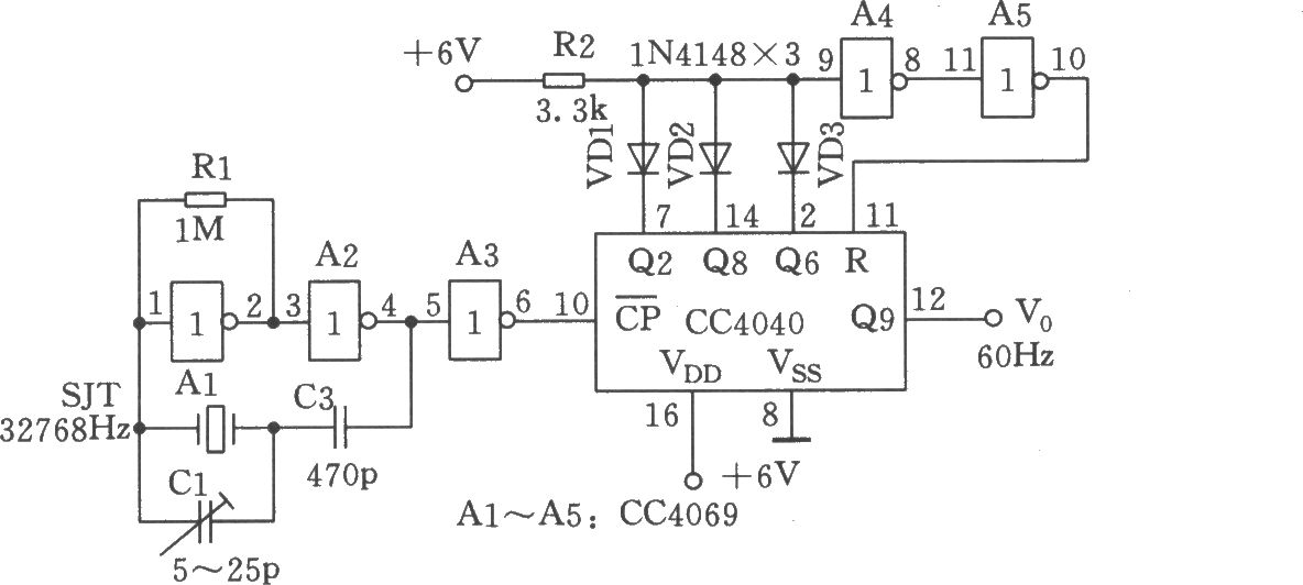 數(shù)字鐘時基振蕩源電路