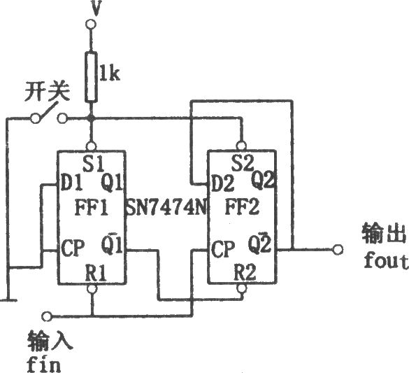 SN7474N构成简单的分频电路