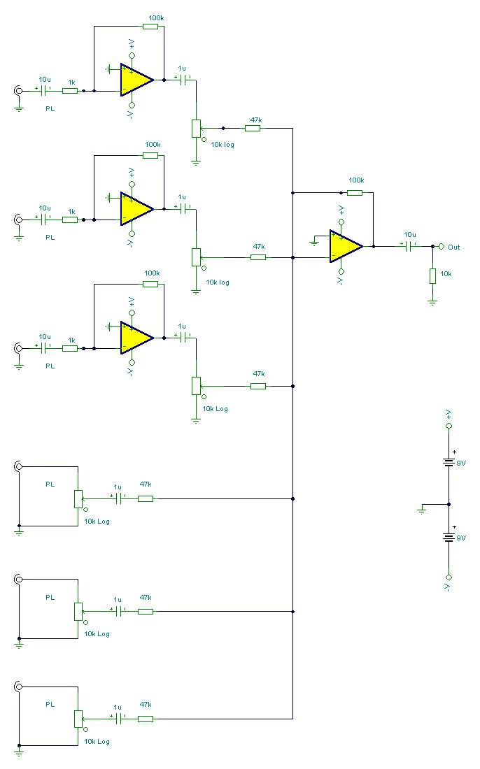 6通道輸入混合器