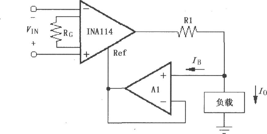 INA114構成的差動電壓-電流變換電路