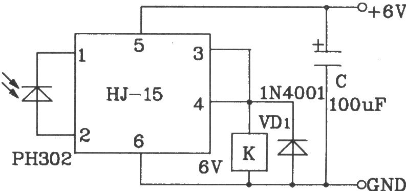 HF-15/HJ-15高靈敏度、遠(yuǎn)距離紅外遙控發(fā)射、接收組件應(yīng)用電路圖