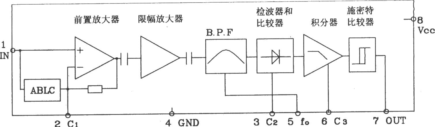 BL20106红外线接收前置放大集成应用电路图