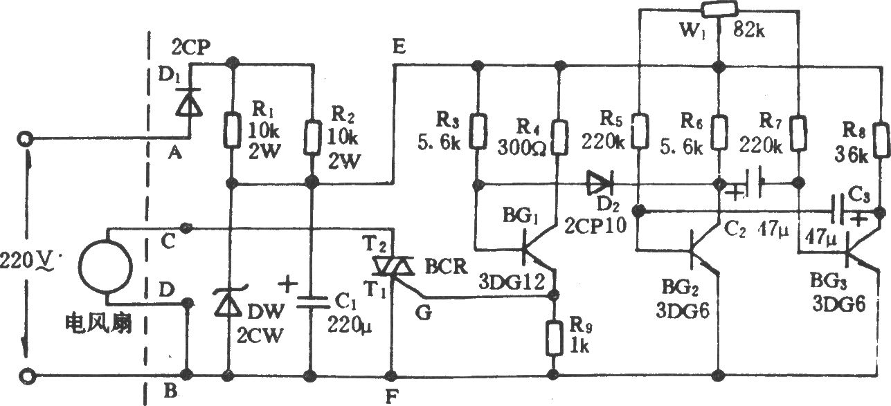 電風扇模擬自然風電路(十二)