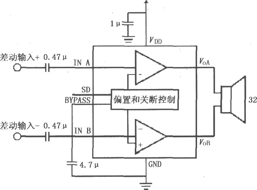 LM4915用于雙聲道的放大電路