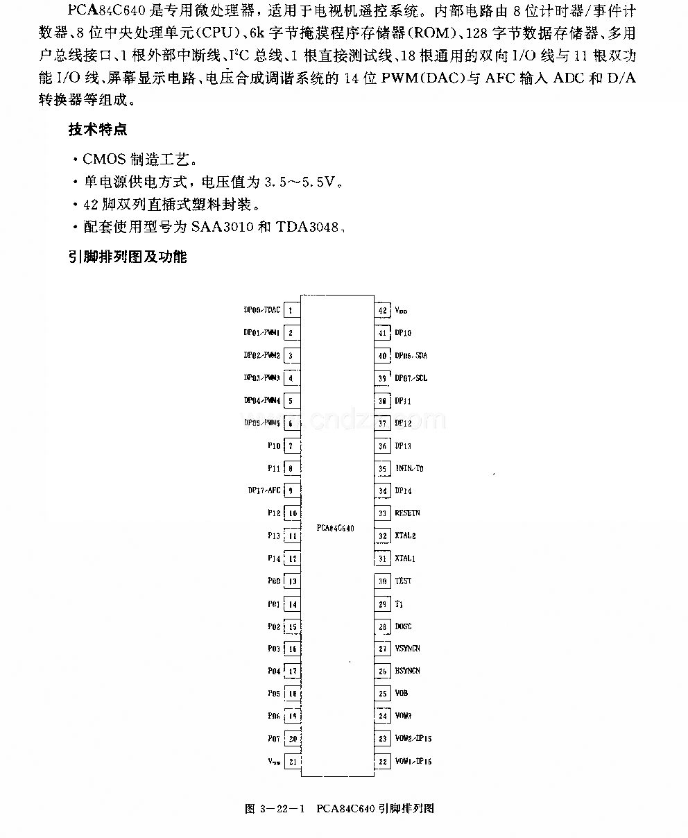 FCA84C640 (電視機)遙控微處理器