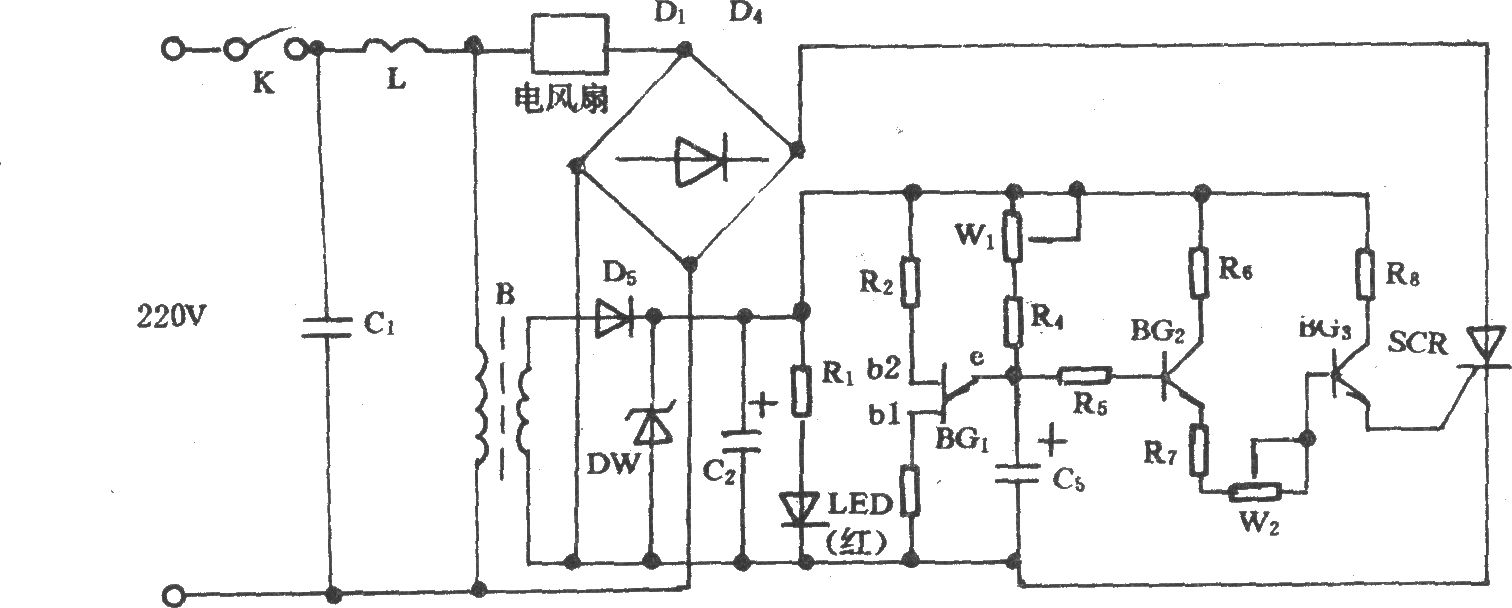 電風(fēng)扇模擬自然風(fēng)電路(八)