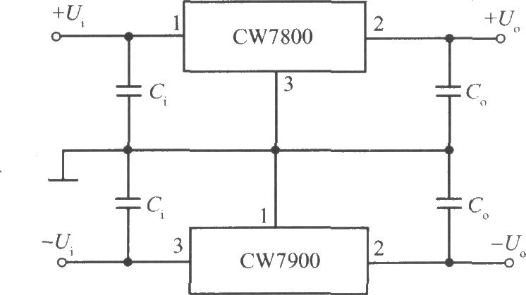 CW7900构成的正、负输出电压集成稳压电源电路之二