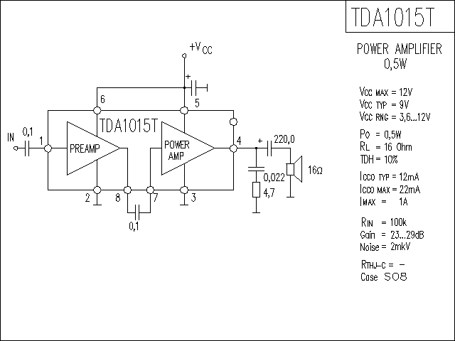 TDA1015T功放電路