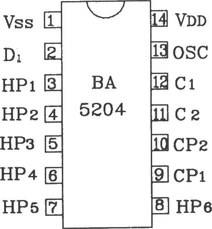 BA5104/5204红外遥控发射、接收集成应用电路图