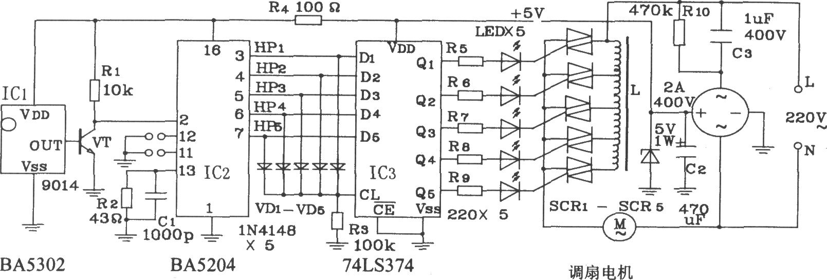 BA5104/5204紅外遙控發(fā)射、接收集成應(yīng)用電路圖