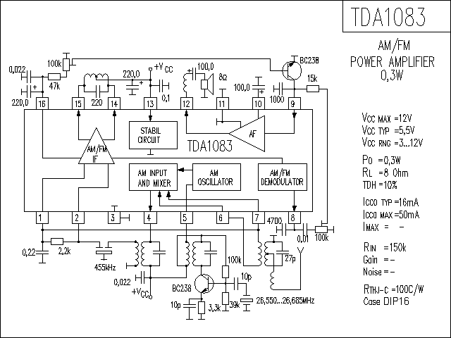 TDA1083功放電路