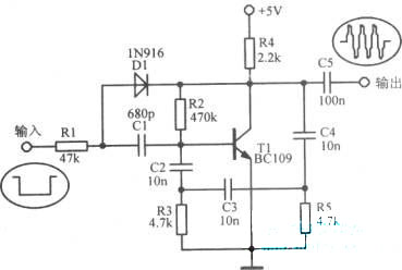 常用相移振蕩器(lkHz快速起動門控電路)