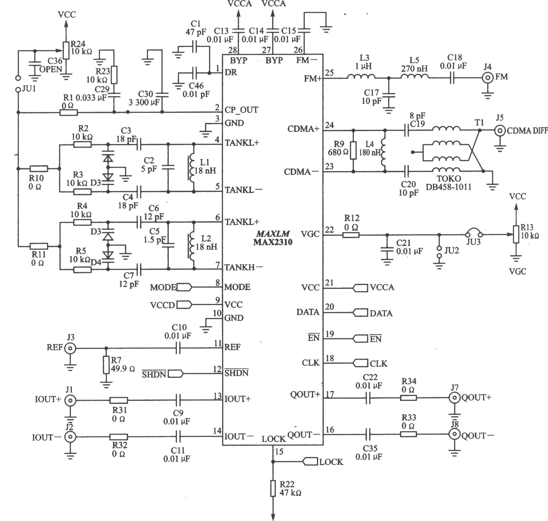 MAX2310/MAX2312/MAX2314/ MAX2316 I/Q雙頻道雙模式IF接收器