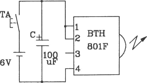 BTH-801F/BTH-801J紅外遙控發(fā)射、接收模塊應(yīng)用電路圖