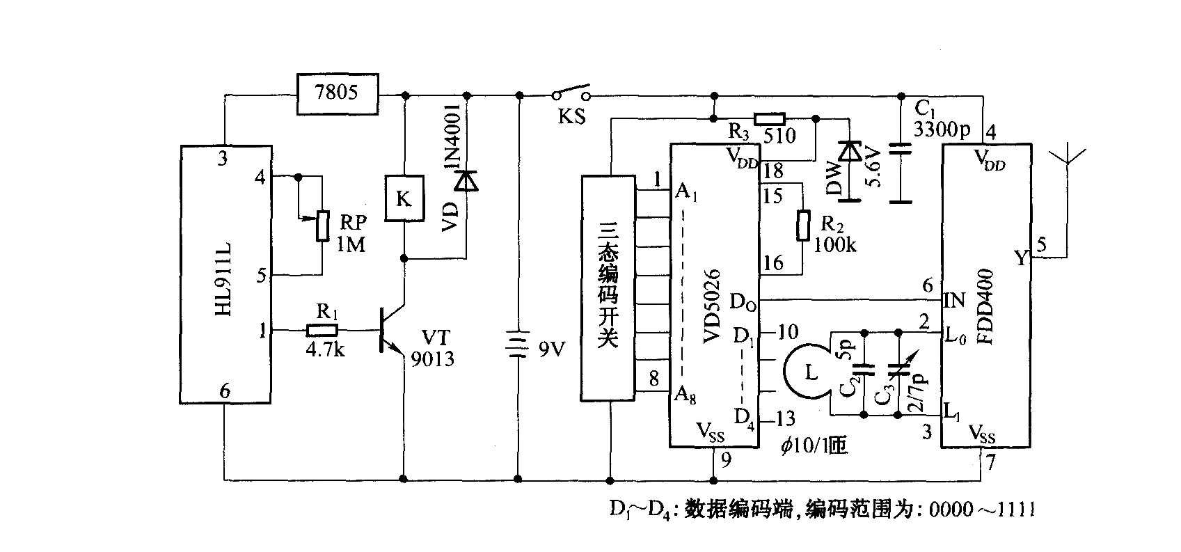 熱釋電探測(cè)無線防盜系統(tǒng)