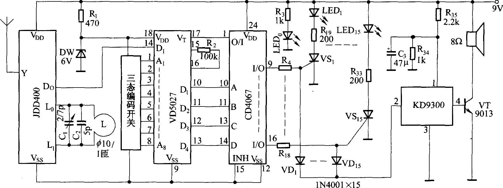 熱釋電探測(cè)無線防盜系統(tǒng)