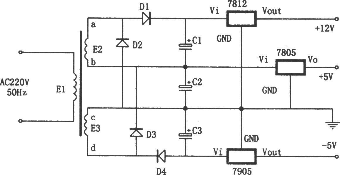 特殊的電源電路(7905、7805、7812)