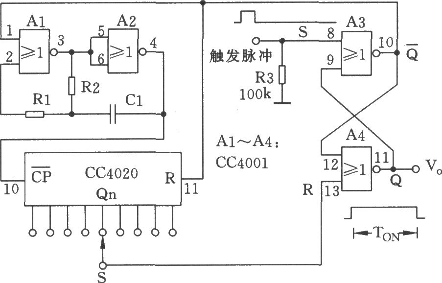 數(shù)控單穩(wěn)態(tài)多諧振蕩電路