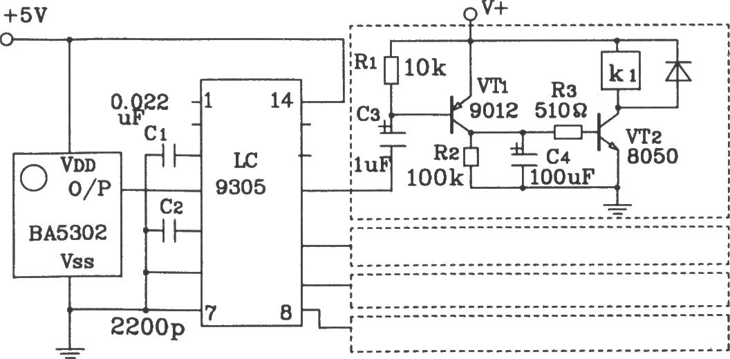 LC9301/9305紅外遙控發(fā)射、接收集成應(yīng)用電路圖