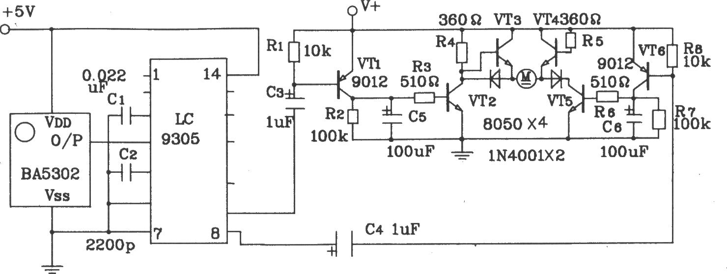 LC9301/9305紅外遙控發(fā)射、接收集成應(yīng)用電路圖