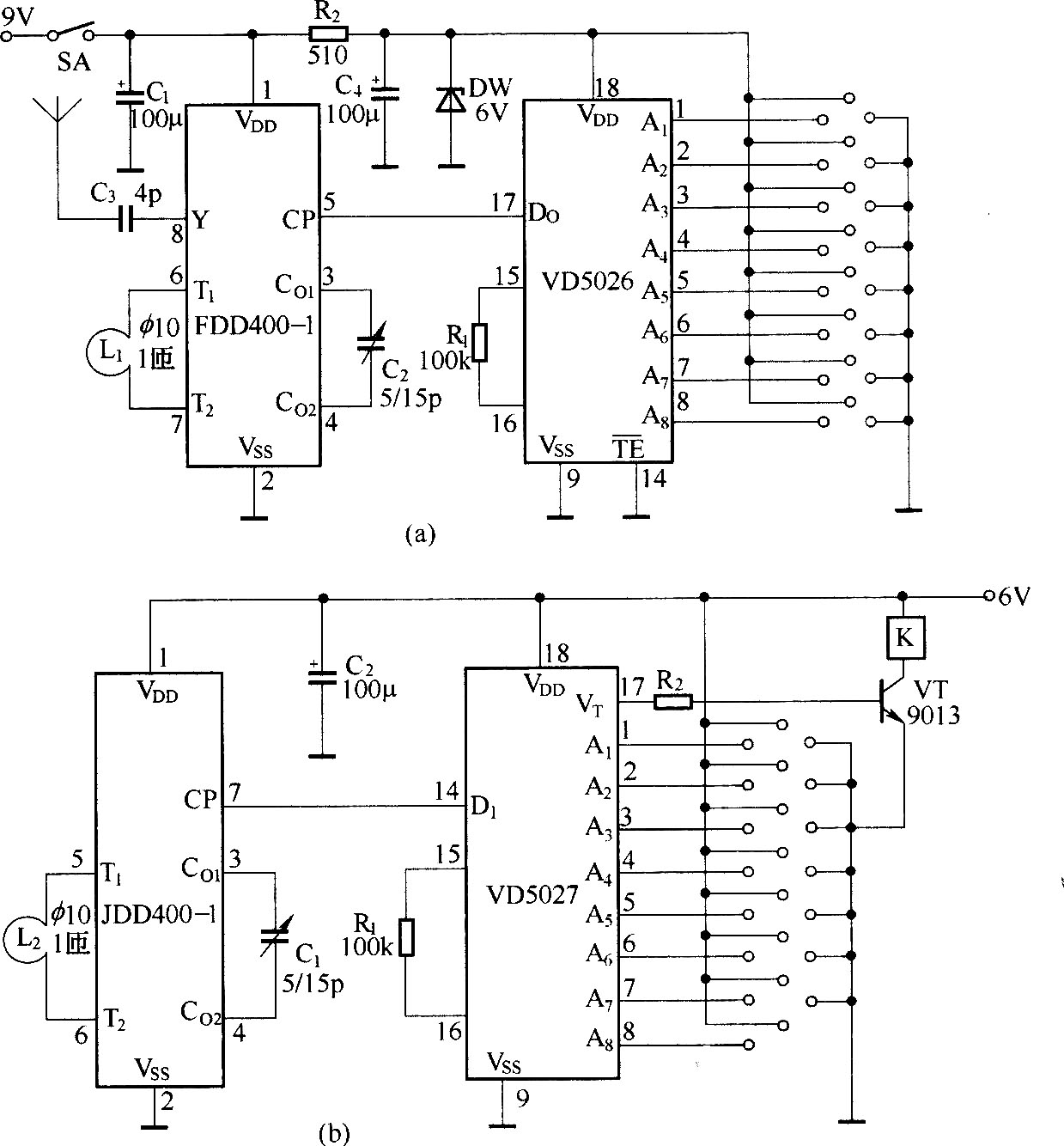 用FDD400-1／JDD400-1組成的遙控系統(tǒng)