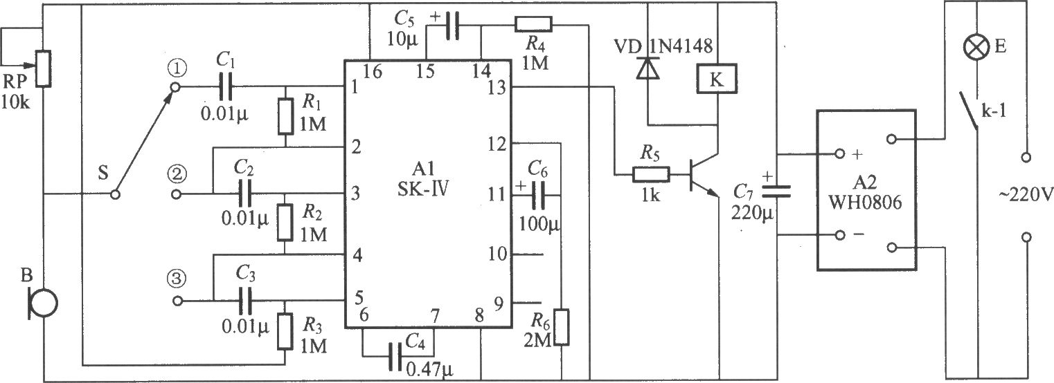 聲控延遲燈開關(guān)電路(1)