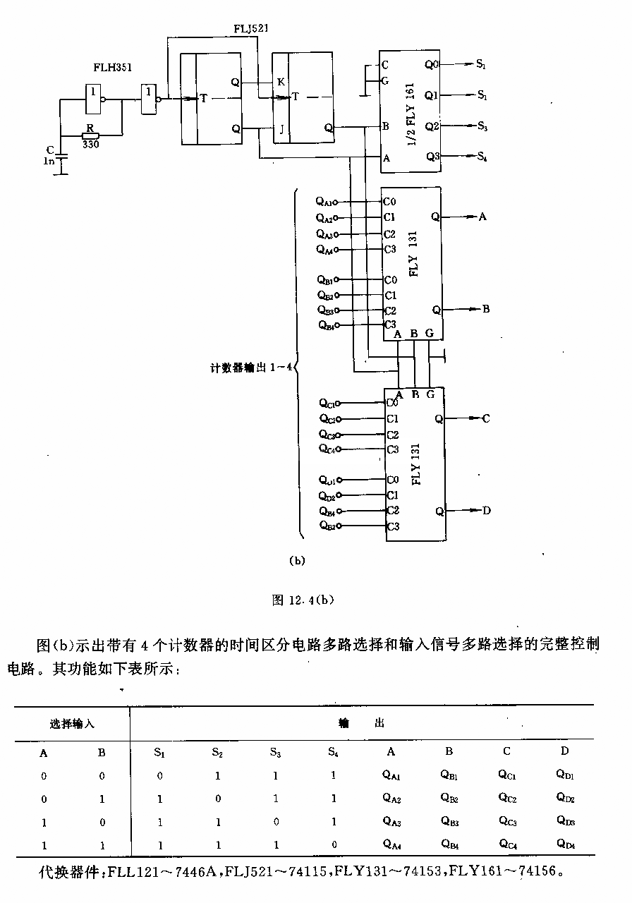 時(shí)間區(qū)分電路多踢運(yùn)行用七段顯示器電路