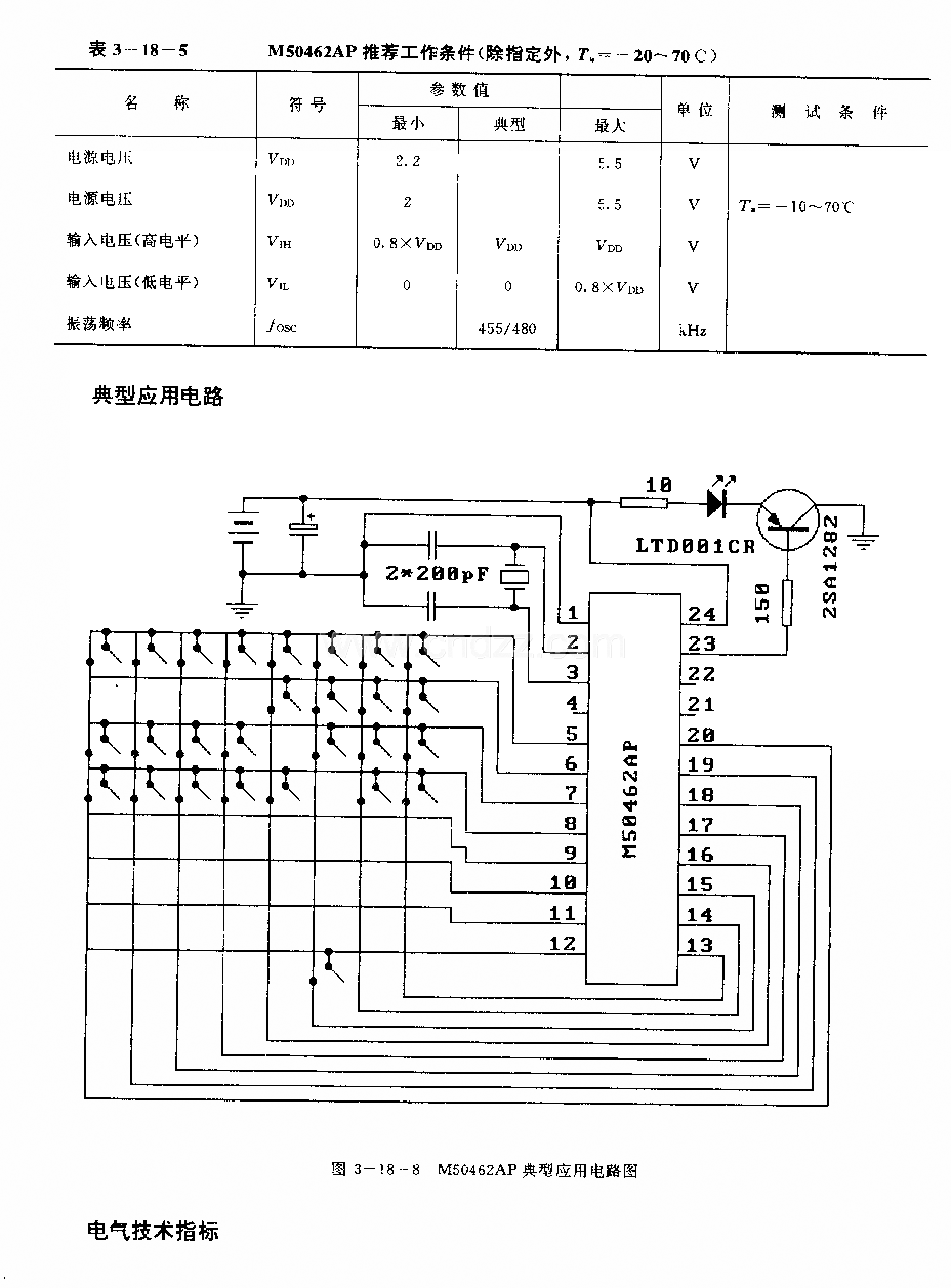 M50462AP (電視機)紅外線遙控發(fā)射微處理器