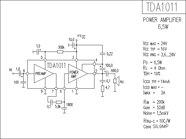 TDA1011功放電路