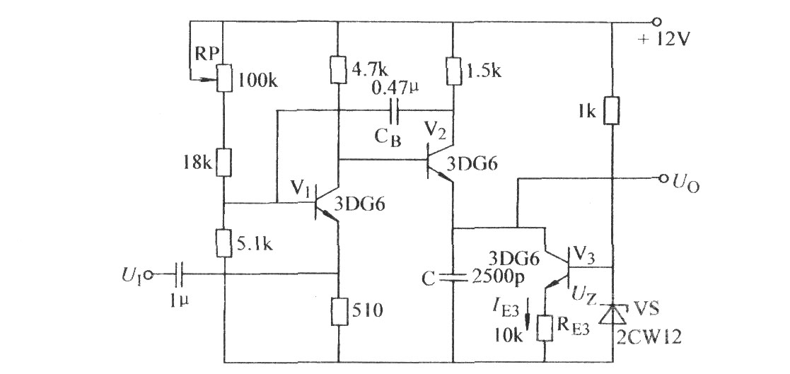 用晶體管代替放電電阻的自激鋸齒波電路