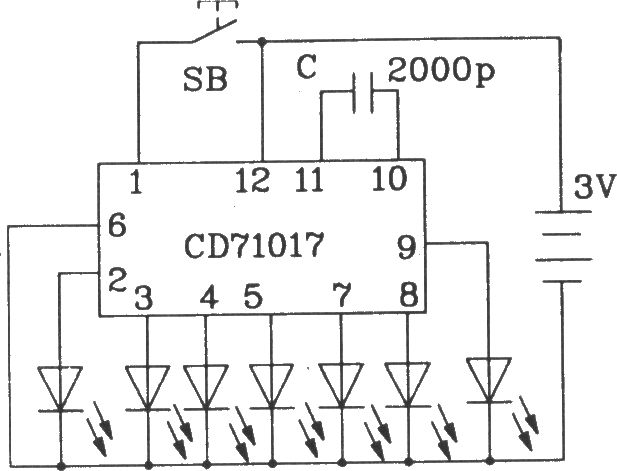 CD71017多功能程控閃光集成電路12腳軟封裝應(yīng)用電路