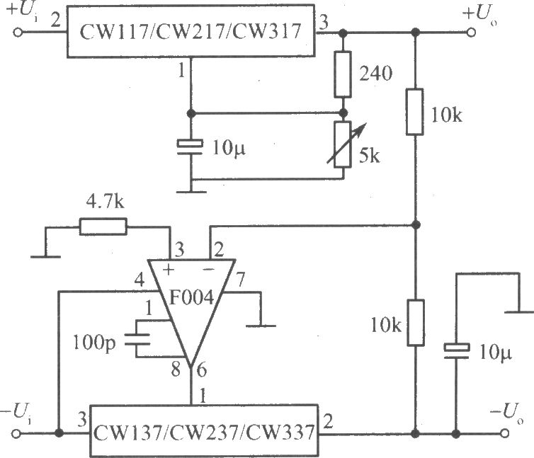 CW117／CW217／CW317构成正、负输出电压跟踪的集成稳压电源之二