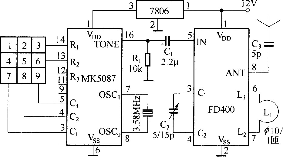 FDD400-1和JDD400-1組成數(shù)字式無線尋呼系統(tǒng)