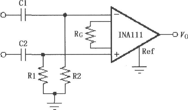 INA111構(gòu)成的高通濾波電路