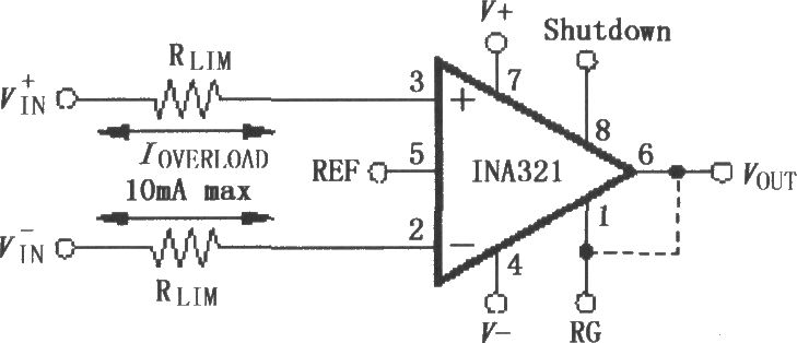 由INA321／322構(gòu)成的輸入電流保護(hù)電路