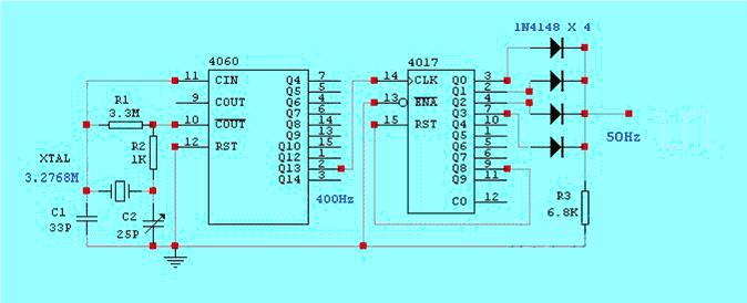 50Hz時基信號發生器電路