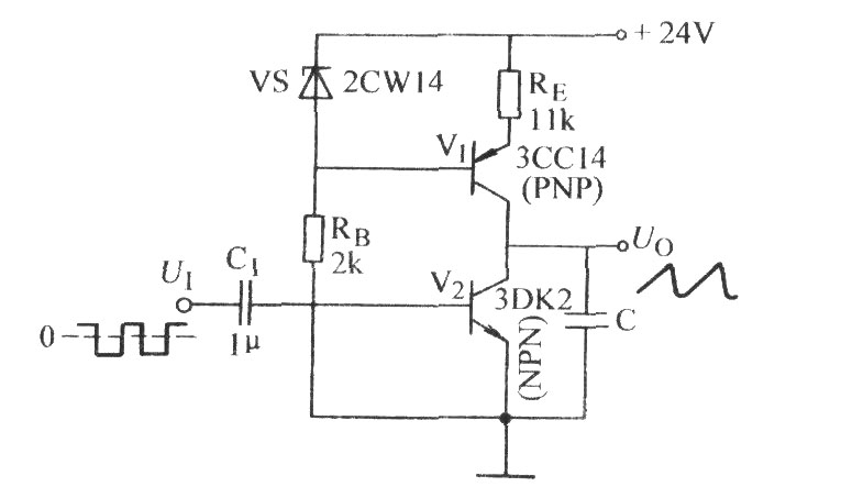 以晶體管作恒流源的鋸齒波電路