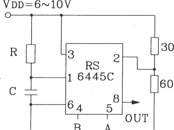 RS6445C長(zhǎng)時(shí)間定時(shí)集成電路典型應(yīng)用電路