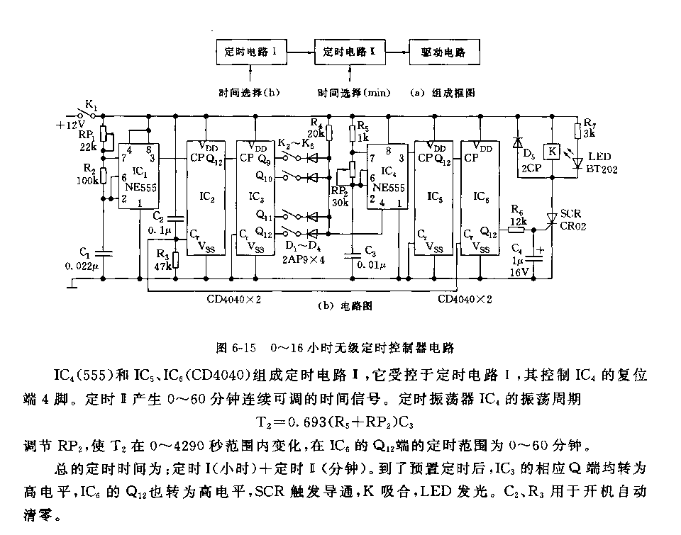 0~16小时无级定时控制器电路