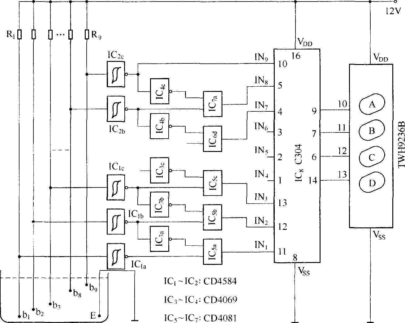 水位檢測(cè)遙測(cè)電路