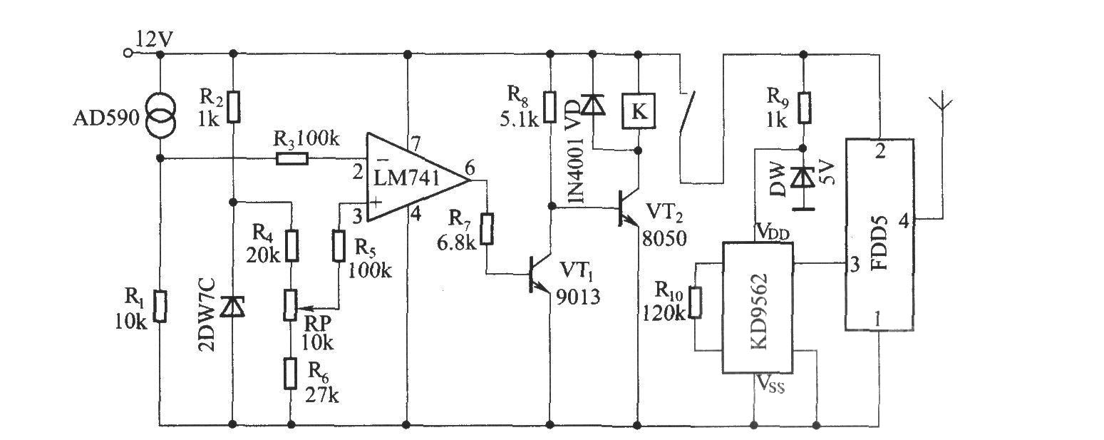 超溫?zé)o線報警電路