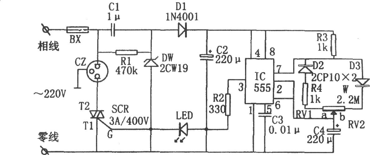 555構(gòu)成的電源間歇控制器