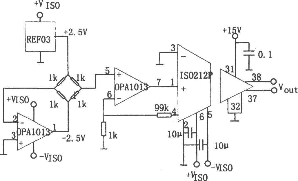 电桥传感隔离放大器(ISO212、OPA1013)