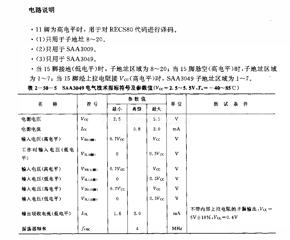 KAA3009／SAA3049 紅外線遙控譯碼電路