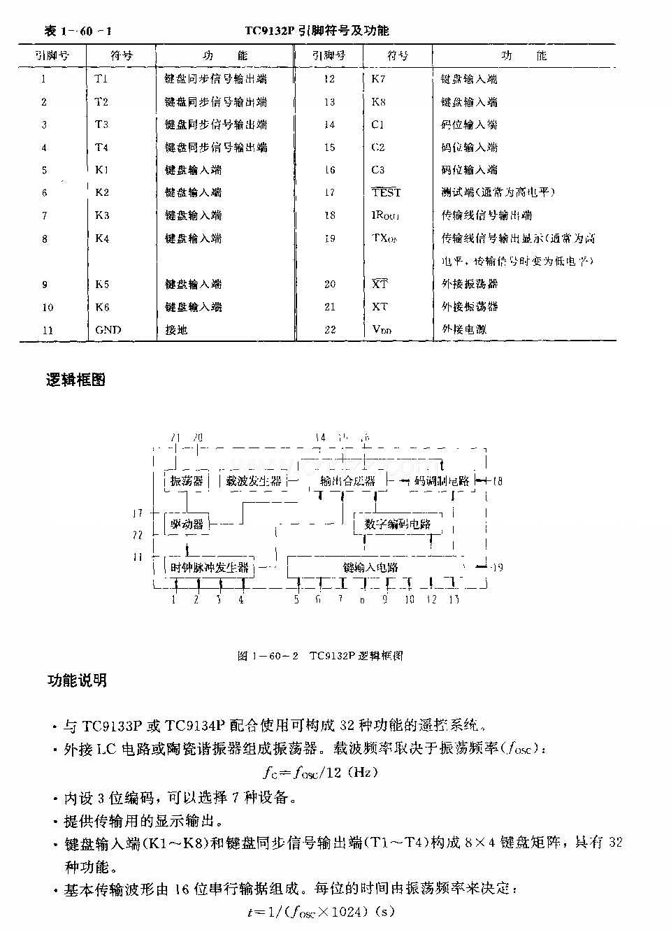 TC9132P遥控传输线电路